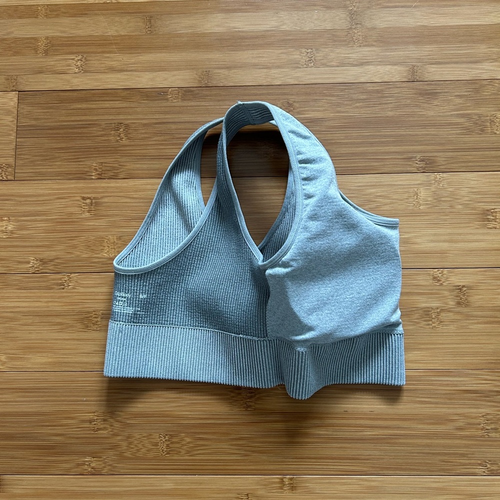 GAP Gray Ribbed Sports Bra - Picture 8 of 10